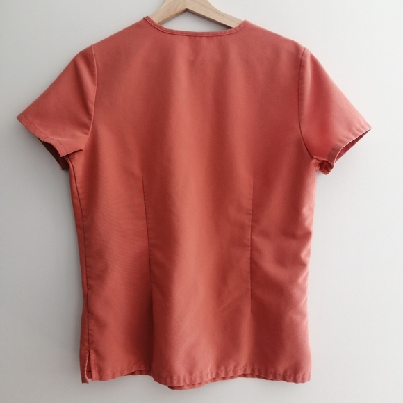 Figs Catarina One Pocket Short Sleeve Scrub Top Limited Edition Orange Small - Picture 7 of 13